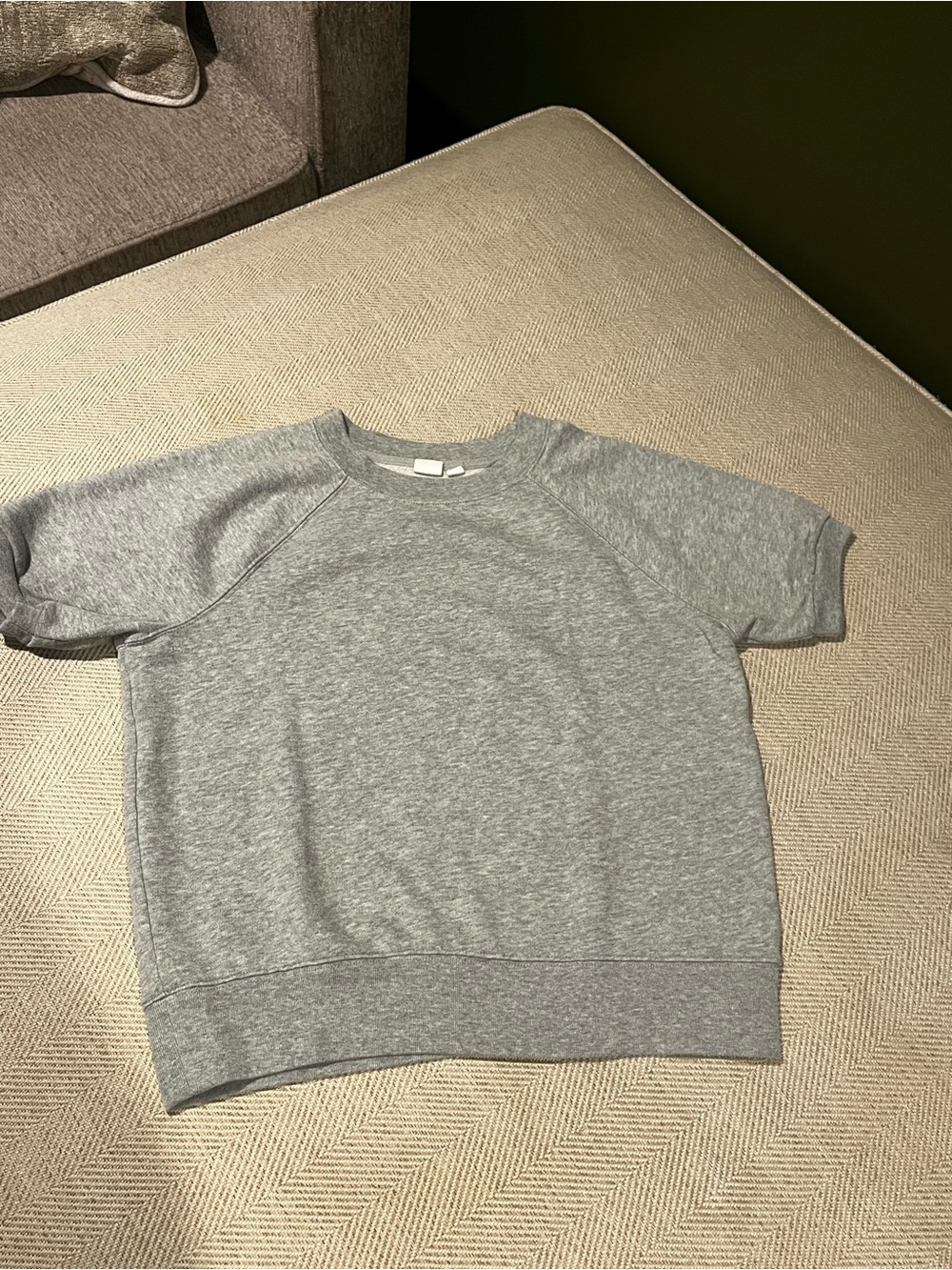 GAP Women's Short-Sleeve Heather Gray Sweatshirt - Picture 2 of 6